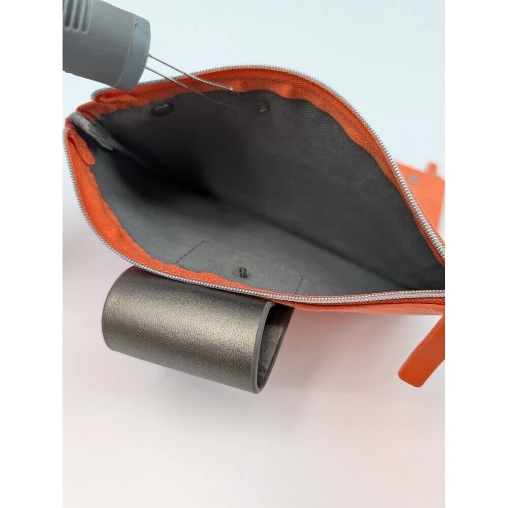 AIRFRANCE Travel Organizer Clutch Orange Vegan Suede Wallet Pouch‎ Wallet